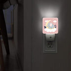 Elephant Night Lights Plug Into Wall, Cute Fanciful Moon Cloud None Peach Dusk to Dawn Led Plug in Night Lights for Entryway Garage Stairs Decor 1pcs
