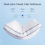 Shredded Memory Foam Pillows King Size Set of 2, Soft Bed Pillow for Side and Back Sleepers, Medium Firm Pillows 2 Pack with Gusset(20"x36")