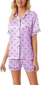 Girls & Womens Satin Pajamas Set, Silk Button-Down Sleepwear 2 Piece Nightwear, 3 Years - Women XXL