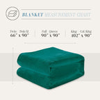 Elegant Comfort Luxury Velvety Feel Blanket, All-Season Lightweight Blanket, Ultra Plush, Soft, Cozy-Fuzzy Flannel Fleece for Couch, Sofa, Bed, Travel, Solid Design, Full/Queen, Teal