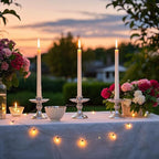 12-Pack Ivory Taper Candles, 10 Inch Unscented Dripless Candlesticks, Long-Lasting Burn Time of 7-8 Hours, Perfect for Home Décor, Weddings, and Events
