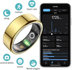 COLMI R02 smart Ring, a smart Ring for Women and Men, with a Charging case, Supports Heart Rate, Blood Oxygen, Sleep Health Monitoring, and Sports Tracking Ring, No Subscription Fee. (Gold, 9#)