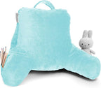 Clara Clark Reading Pillow for Kids & Teens with Shredded Memory Foam, Backrest Pillows for Reading, Watching, and Gaming, Use on The Couch, Bed, or Floor Adjustable Support, Washable Cover Light Blue