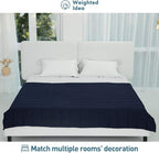 Weighted Idea Weighted Blanket for Adults (Navy Blue,60"x80",20lbs) Cooling Breathable Heavy Blanket with Premium Glass Beads All-Season Soft Thick Comfort