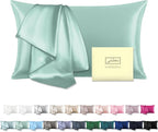 Mulberry Silk Pillowcase for Hair and Skin Pillow Case with Hidden Zipper Soft Breathable Smooth Cooling Silk Pillow Covers for Sleeping (Sage Green, King,1Pcs)