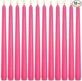 12-Pack Hot Pink Taper Candles, 10 Inch Unscented Dripless Candlesticks, Long-Lasting Burn Time of 7-8 Hours, Perfect for Home Décor Wedding Dinner