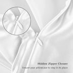 Silk Pillowcase for Hair and Skin, Mulberry Silk Pillow Cases Queen Size, Anti Acne Cooling Beauty Sleep Both Sides Natural Silk Satin Pillowcases with Hidden Zipper, Gifts for Women Men, White