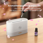 Flame Essential Oil Diffuser, Upgrade 7 Colour Lights Aromatherapy Diffuser, Super Quiet Air Humidifier, Electric Aroma Diffuser, Waterless Auto-Off for Home Office Room - Black
