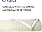 YnM 25lbs Weighted Blanket for Adults, Cotton/Polyester Heavy Bed Throw for All Season Use, Ideal for One Person of 240lbs (60x80 Inches, Queen Bed, Avocado/White Reversible)