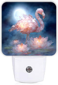 Tropical Bird Night Lights Plug Into Wall, Tropical Serene Water Lily Moon Summer Peach Led Night Lights Plug Into Wall Outlet for Guest Room Basement Office Decor 1pcs