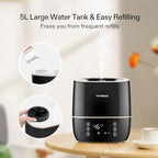 VIVOSUN 2-in-1 Warm and Cool Mist Humidifier, 5L Indoor Ultrasonic Air Humidifier with Essential Oil Tray for Bedrooms, Plants, Offices and Babies