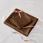 BEDELITE King Size Sheets Set, Luxury Soft Brown Satin Sheets for Hair and Skin, Similar to Silk Bed Sheets Set 4 Pieces with 1 Deep Pocket Fitted Sheet, 1 Flat Sheet, and 2 Pillowcases
