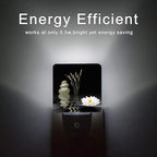 Zen Spa Night Light,Grey Stones Lotus Night Lights Plug into Wall Dusk to Dawn Sensor Led Lamp for Women Men,Led Lights for Stairway/Hallway/Bedroom,0.5W
