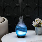 MAXWINER Essential Oil Diffusers Handmade Art Glass Ultrasonic Aromatherapy Diffusers with 7 Colors Lights Changing, Waterless Auto Shut-Off, Time Setting for Home, Office, Room 120ml