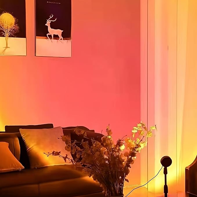 Sunset Lamp Projector,180 Degree Rotation Sun Projection Light Led Night Light Floor Lamp with USB Port,Sunset Lamps for Photography Party Bedroom Decor。