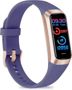Fitness Tracker, Activity Trackers with 24/7 Heart Rate, Blood Oxygen Blood Pressure Sleep Monitor, Step Counter with 1.1" AMOLED Touch Color Screen, Calorie Pedometer Health Smart Watch for Women Men