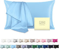 Mulberry Silk Pillowcase for Hair and Skin Standard Size 20"X 26" Pillow Case with Hidden Zipper Soft Breathable Smooth Cooling Silk Pillow Covers for Sleeping (Sky Blue,Standard,1Pcs)
