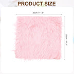 PATIKIL 12" Locker Rug, Small Area Rug Mini Faux Fur Rugs Small Locker Carpet Soft Fluffy Tiny Photography Props Square for Nail Photo Tabletop Background Picture Decoration, Pink