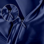 Navy Blue Silk Pillow Cases with Zipper Standard Size, USA Made, Real 22 Momme Mulberry Silk Pillowcase for Sleeping Women, Cooling, Anti Acne (Navy Blue, Standard)