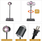Sunset Lamp Projector Led Lights 3D Ocean Wave with Remote, 16 Colors Night Light 720° Rotation & Four Mode with American Standard Plug, Modern Floor Stand Night Light for Bedroom (Black)