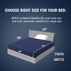 yescool Weighted Blanket for Adults (12 lbs, 48" x 72", Blue) Cooling Heavy Blanket for Sleeping Perfect for 110-130 lbs, Twin Size Breathable Blanket with Premium Glass Bead, Machine Washable