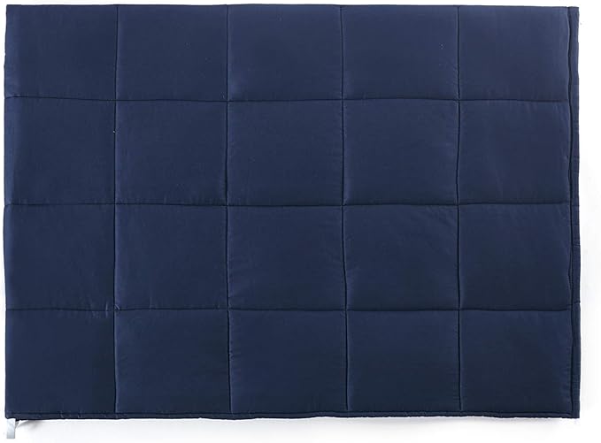 TONGDADA California King Size Weighted Blanket | 90''x108'',30lbs | Perfect for Couples | Premium Cotton Material with Glass Beads | Navy