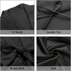 Women's Short Satin Robes Silky Bathrobe Bridesmaid Sleepwear for Wedding Party Getting Ready Solid Color