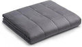 YnM Weighted Blanket — Heavy 100 Percent Oeko-Tex Certified Cotton Material with Premium Glass Beads (Dark Grey, 60''x80'' 15lbs), Suit for One Person(~140lb) Use on Queen/King Bed