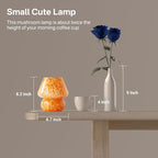 Dawnwake Mushroom Lamp Table Lamp for Bedroom,Small Desk Bedside Lamps for Living Room,Mushroom Decor Cute Mini Modern Mid Century Lamps for Night Stands,Aesthetic Home Living Room Decor(Flame Orange)