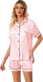 Girls & Womens Satin Pajamas Set, Silk Button-Down Sleepwear 2 Piece Nightwear, 3 Years - Women XXL