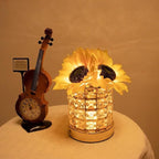 Flower Lamp with USB Charge, 3-Colour Infinitely Dimmable Artificial Sunflower LED Table Lamp, Rechargeable Cordless Touch Small Night Light, Gift Ideas for Mothers Day, Xmas, Birthday (Sunflowers01)