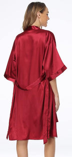 Women's Satin Robes Set with Nightgown Silk Kimono Pajamas 2 Piece Sleepwear Camisole Wedding Bride Gown Set