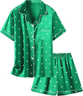 Girls & Womens Satin Pajamas Set, Silk Button-Down Sleepwear 2 Piece Nightwear, 3 Years - Women XXL