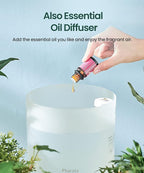 Pharata Humidifiers for Bedroom Large Room, 2.5L Cool Mist Humidifier with Essential Oil Diffuser, Top Fill Humidifier for Baby, Home, Plant, Ultrasonic Humidification for whole house, Auto Shut-Off