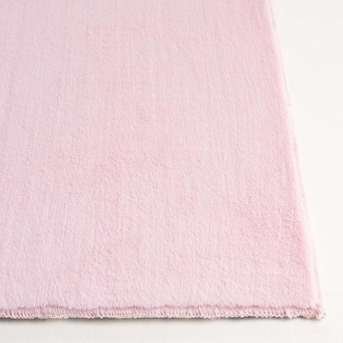 SAFAVIEH Washable Rug Faux Rabbit Fur Shag Collection - 8' x 10', Pink, Slip Resistant & Easy Cleaning, Ideal for Living Room, Bedroom, Dining Space (FRF100U)