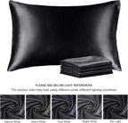 BEDELITE Satin Pillowcase for Hair and Skin, Super Soft Similar to Silk Pillow Cases 4 Pack with Envelope Closure, Cooling Pillowcases for Women Men (20"x36" King Size, Black)