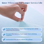 Lofe Adjustable Memory Foam Pillow - Combined Thin Pillow to Adjust Softness/Support, 10 Heights of Adjustable Piliow for Neck Pain Relief, CertiPUR-US Memory Foam Plilow for Stomach/Side/Back Sleeper