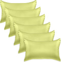 Elegant Comfort 6-PACK Cooling Viscose Satin Pillowcase Set with Hidden Zipper closure, Silky Smooth for Hair and Skin Care-Beautiful Gift Box-6-Piece Satin Pillowcases, Standard/Queen,Pistachio Green