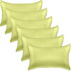 Elegant Comfort 6-PACK Cooling Viscose Satin Pillowcase Set with Hidden Zipper closure, Silky Smooth for Hair and Skin Care-Beautiful Gift Box-6-Piece Satin Pillowcases, Standard/Queen,Pistachio Green
