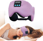 SYPVRY Bluetooth 5.4 Headphones Headband Eye Mask Wireless Sleep Mask，Blackout Bluetooth Eye Mask for Sleeping，Cotton Sleep Mask for Side Sleepers Adjustable Hook and Loop, Purple