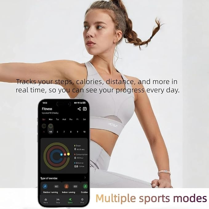 Smart Bracelet for Women,Fitness Tracker with Interchangeable Straps, Activity & Sleep Monitor with Heart Rate SpO2, Lightweight Waterproof Smart Wristband, Free App (Silver)