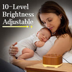 Meditation White Noise Machine Sound Machine 30 Soothing Sounds 12 Night Light 5 Auto-Off Timer Portable Sleep Machine for Travel Powered by AC or USB Sleep Therapy for Baby Kids Adults (Wood Grain)
