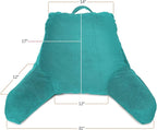 Clara Clark Reading Pillow with Shredded Memory Foam for Sitting Up in Bed and Couch, Back and Arms Adjustable Support for Adults & Teens Backrest Pillows for Reading, with Washable Cover Teal
