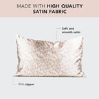 Kitsch Satin Pillowcase with Zipper for Hair & Skin - Softer Than Silk Pillow Cases, Smooth Cooling Satin Pillow Case, Wrinkle-Free, Machine Washable, King Size Satin Pillow Case 19x36, Leopard, 2pc
