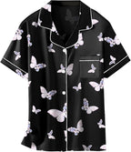 Girls & Womens Satin Pajamas Set, Silk Button-Down Sleepwear 2 Piece Nightwear, 3 Years - Women XXL