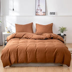 CLOTHKNOW Pumpkin California King Comforter Set 3Pcs Brown Rust Bedding Comforter Sets Soft Terracotta Comforter Caramel Comforter with 2 x Pillow Cases