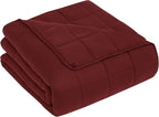 CuteKing Weighted Blanket for Adults: Weighted Blanket with Premium Glass Beads - Breathable Heavy Blanket for Comfort Sleep - Thick Blanket for Adult All Season (15lbs, 48"x72", Claret Red)