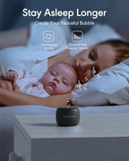 Sound Machine Flowtune White Noise Machine for Baby Adults, Mini Portable Sound Machine for Travel, 6H Timer, 18 Soothing Sleep Sounds Gift (Black)