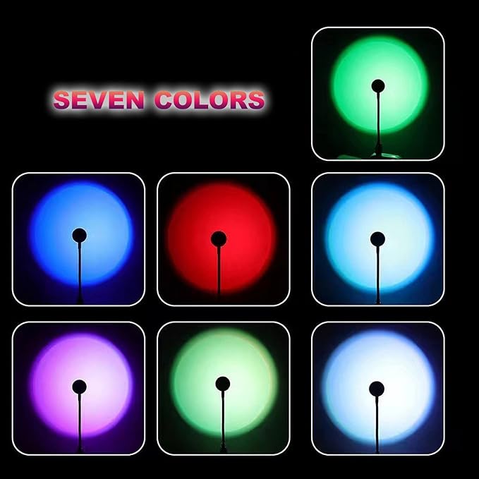 Uonlytech USB Rainbow Projection Lamp Rotatable Indoor Atmosphere Lamp Small Creative Ambient Lighting for Room Decoration