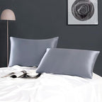 ZIMASILK 100% Pure Mulberry Silk Pillowcase for Hair and Skin Health,Soft and Smooth,Both Sides Premium Grade 6A Silk,600 Thread Count,with Hidden Zipper,1pc(Standard 20''x26'',Slate Blue)